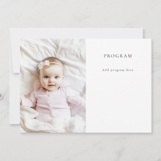 Pink Bow Baby Namemony Program Dankeskarte (Rückseite)