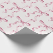 Pink Bow Baby oder Brautparty, Geburtstagsparty Geschenkpapier (Ecke)