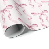 Pink Bow Baby oder Brautparty, Geburtstagsparty Geschenkpapier (Rolleneckpunkt)