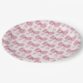 Pink Bow Baby oder Brautparty, Geburtstagsparty Pappteller (Schrägansicht)