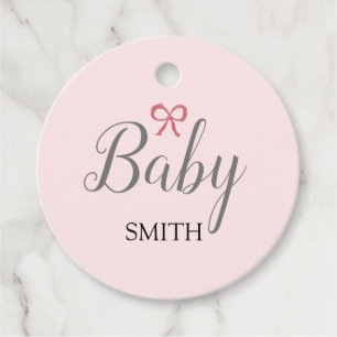 Pink Bow Baby Script Individuelle Name Geschenkanhänger