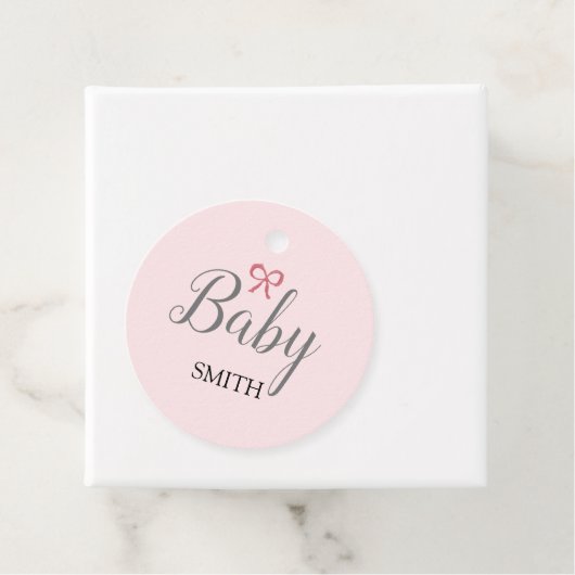 Pink Bow Baby Script Individuelle Name Geschenkanhänger (Beispiel)