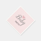 Pink Bow Baby Script Individuelle Name Serviette (Ecke)