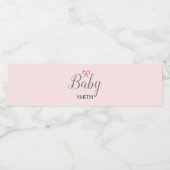 Pink Bow Baby Script Individuelle Name Wasserflaschenetikett (Einzelnes Label)