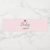 Pink Bow Baby Script Individuelle Name Wasserflaschenetikett (Einzelnes Label)