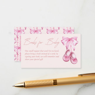 Pink bow baby shoes coquette books for baby begleitkarte