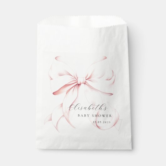 Pink Bow Baby Showbeutel Geschenktütchen (Vorderseite)