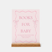 Pink Bow Baby Showbücher für Baby Acrylschild (Vorderseite)