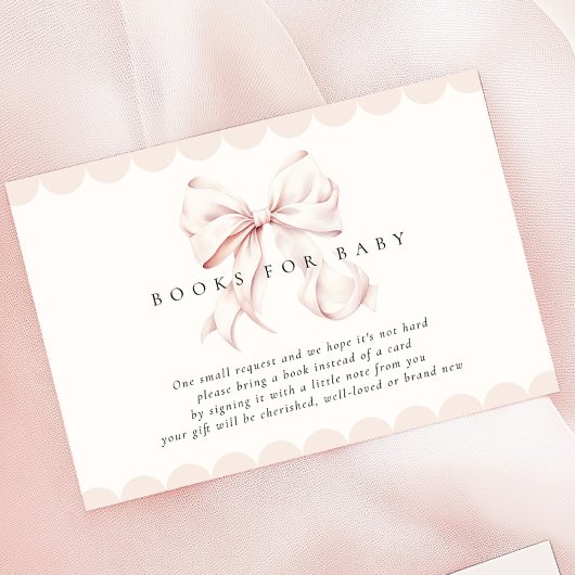 Pink Bow Baby Showbücher für Baby Begleitkarte