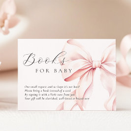 Pink Bow Baby Showbücher für die Babyverpackungska Begleitkarte
