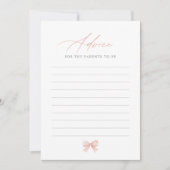 Pink Bow Baby Showcard Einladung (Vorderseite)