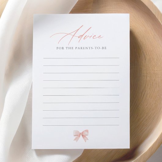 Pink Bow Baby Showcard Einladung