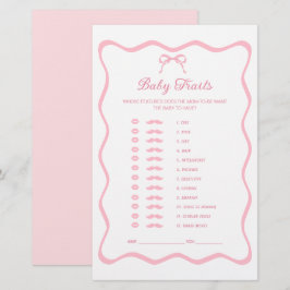 Pink Bow Baby Shower Baby Tracks Spiel