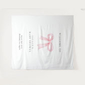 Pink Bow Baby Shower Backdrop Wandteppich (Vorderseite (Horizontal))