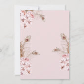 Pink Bow Baby Shower Blush Pink Einladung (Rückseite)