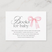 Pink Bow Baby Shower Books for Baby Begleitkarte (Vorderseite)