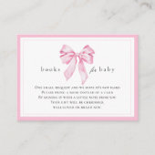 Pink Bow Baby Shower Books for Baby Begleitkarte (Vorderseite)
