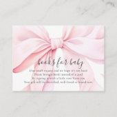 Pink Bow Baby Shower Books for Baby Enclosure Card Begleitkarte (Vorderseite)