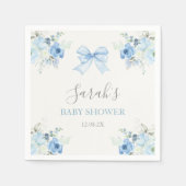 Pink Bow Baby Shower Boy Serviette (Vorderseite)