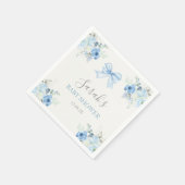 Pink Bow Baby Shower Boy Serviette (Ecke)