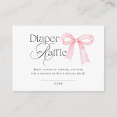 Pink Bow Baby Shower Diaper Raffle Begleitkarte (Vorderseite)