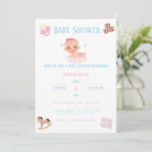 Pink Bow Baby Shower Einladung Customizable (Stehend Vorderseite)