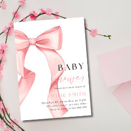 Pink Bow Baby Shower Einladung, Girl Baby Dusche Einladung