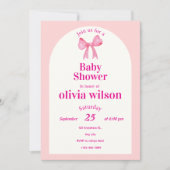 Pink Bow Baby Shower.elegant baby shower. Einladung (Vorderseite)