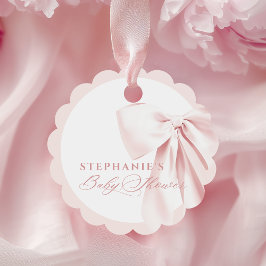 Pink Bow Baby Shower Favor Tag Geschenkanhänger