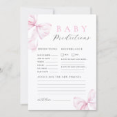 Pink Bow Baby Shower Game Mitteilungskarte (Vorderseite)