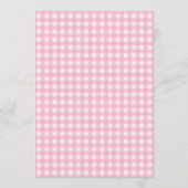 Pink Bow Baby Shower Gingham Plaid It's a Girl Einladung (Rückseite)
