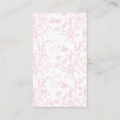 Pink Bow Baby Shower Girl Book Begleitkarte (Rückseite)