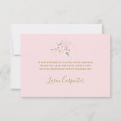 Pink Bow Baby Shower Girl Danke Karte (Rückseite)