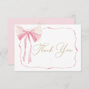 Pink Bow Baby Shower Girl Danke Karte