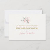 Pink Bow Baby Shower Girl Danke Karte (Rückseite)