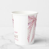 Pink Bow Baby Shower Girl Pappbecher (Rechts)