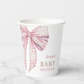 Pink Bow Baby Shower Girl Pappbecher (Vorderseite)