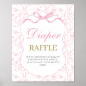 Pink Bow Baby Shower Girl Poster (Vorne)