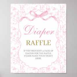 Pink Bow Baby Shower Girl Poster