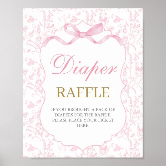 Pink Bow Baby Shower Girl Poster (Vorne)