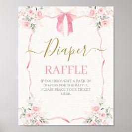 Pink Bow Baby Shower Girl Poster