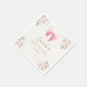 Pink Bow Baby Shower Girl Serviette (Ecke)