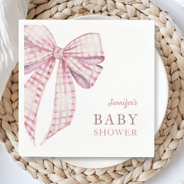 Pink Bow Baby Shower Girl Serviette