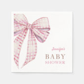 Pink Bow Baby Shower Girl Serviette (Vorderseite)