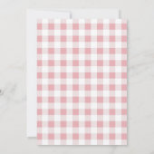Pink Bow Baby Shower Girly Coquette Gingham Karo Einladung (Rückseite)