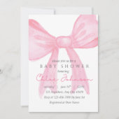 Pink Bow Baby Shower Invitation–Editable Template (Vorderseite)