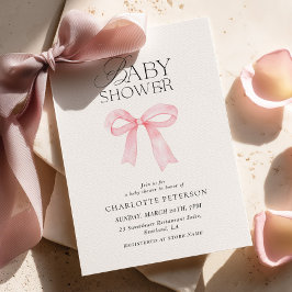 Pink Bow Baby Shower Invitation Einladung