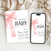 Pink Bow Baby Shower Invitation Einladung