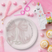 Pink Bow Baby Shower  Pappteller (Party)