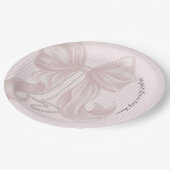 Pink Bow Baby Shower  Pappteller (Schrägansicht)